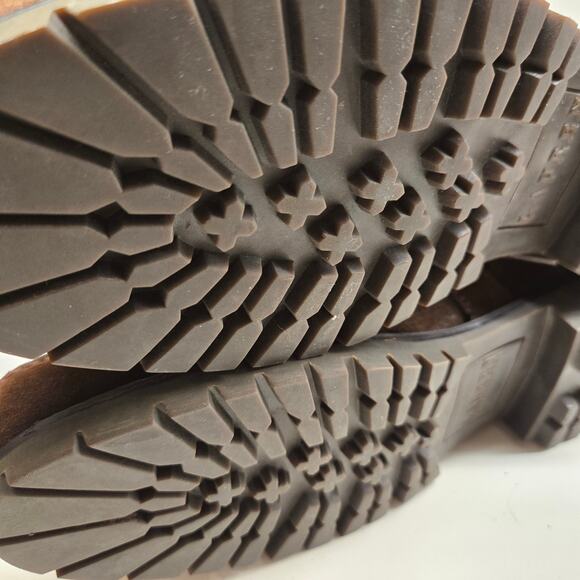 Lauren Ralph Lauren ZABBY Brown Suede Shearling Lace-Up Lug Sole Boots, Sz 8 - Picture 12 of 14